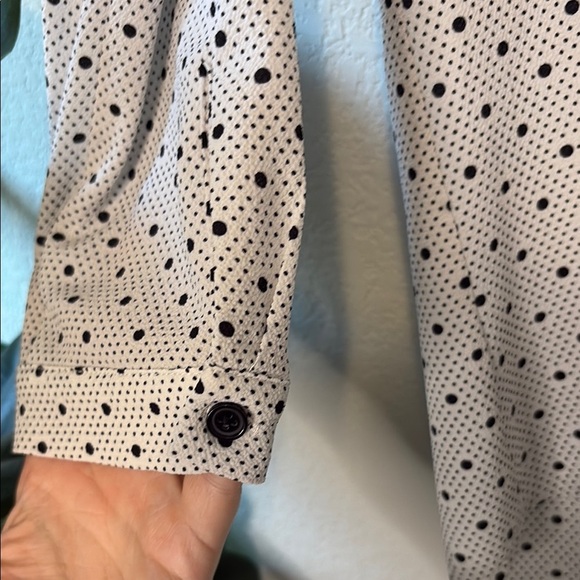 41 Hawthorn white and black polka dot 3/4 Sleeve Relaxed Blouse - Picture 4 of 5